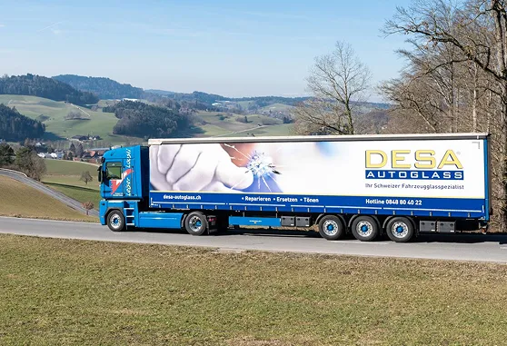 Shot of a Desa Truck on a road